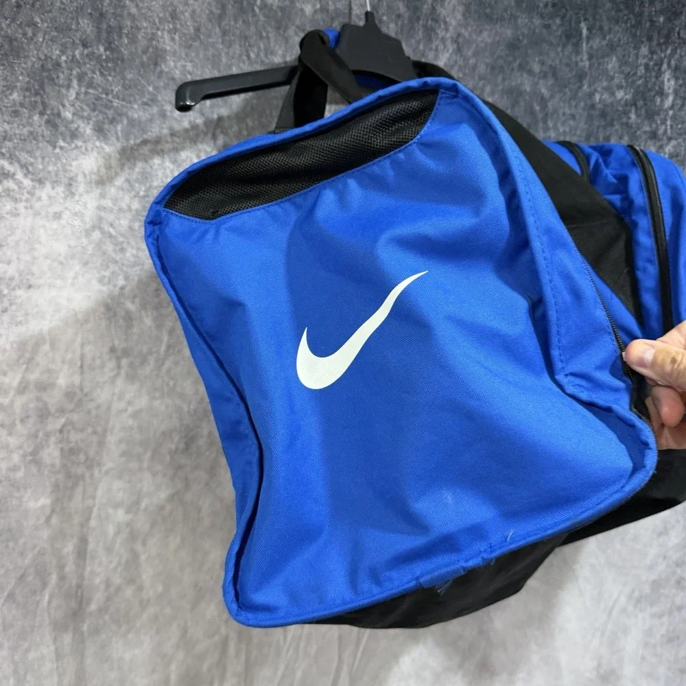 Nike Brasilia Duffel Bag Medium Royal Blue Black Gym Travel Train Sports